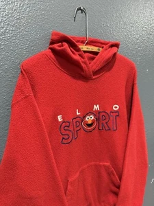 Vintage 90’s Sesame Street Fleece Elmo Sport Women’s Hoodie Size XL Red  - Picture 1 of 3