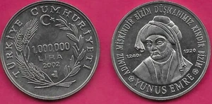 TÜRKEI 1.000.000(1 MILLION)LIRA 2002 UNC 1 YEAR TYPE,YUNUS EMRE,TURBANED BUST 1/ - Bild 1 von 1