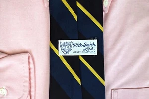 "Royal/ Black w/ Gold Repp Stripe Silk Tie" - Picture 1 of 2