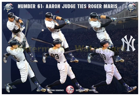 PHOTO SEQUENCE OF AARON JUDGE 61ST HR 19”x13” COMMEMORATIVE POSTER Cover