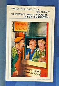 Bamforth Comic Postkarte 1956 CROWN & ANCHOR PUB Under New Management Nr 1282 - Bild 1 von 2
