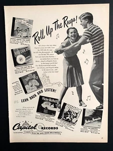 Anuncio impreso Capitol Records 1946 Life Mag 13 pulgadas x 10 en adolescentes bailando - Imagen 1 de 1