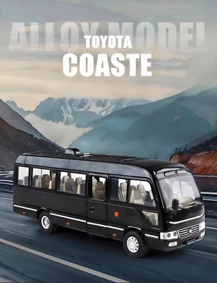 1:24 Toyota Coaster Medium Business Bus Alloy Diecast Model Car Simulation - Image 1 of 4