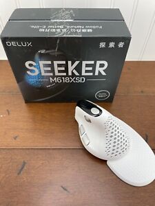 DELUX M618XSD SEEKER Ergonomic Vertical Wireless Mouse Rechargeable OLED White