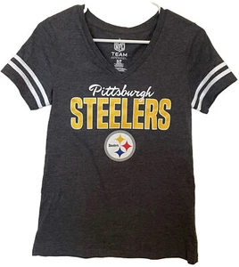 Camiseta para mujer Pittsburg Steelers cuello en V pequeña S/P fútbol americano NFL gris profesional pequeña - Imagen 1 de 6