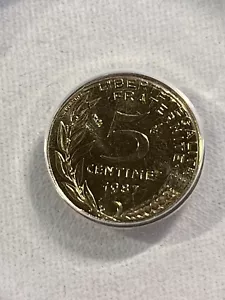 1987 France 5 Centimes Graded MS 65 by ANACS - Picture 1 of 4