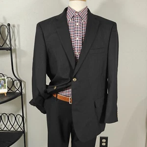 Dockers Men's Sport Coat Blazer Two Button Solid Black Polyester Wool Size 48R - Picture 1 of 13