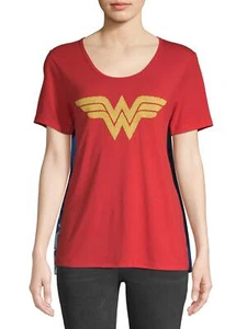 DC Comics Wonder Woman Juniors XS Tee Shirt with Interchangeable Capes - Picture 1 of 6
