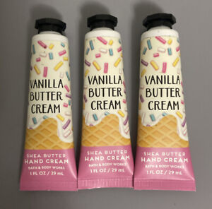 (3) Bath & Body Works VANILLA BUTTER CREAM Fragrance Hand Cream 1 Oz-FREE SHIPS