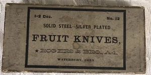 6 Solid Steel Silver Plated Fruit Knives #12 Rogers & Bro. A-1 Waterbury, Conn - Picture 1 of 9