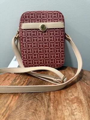 Tommy Hilfiger Women's Crossbody Bag with Logo Red and Beige New - Image 1 of 4