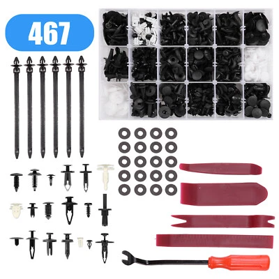 467Pcs Car Retainer Clips Kit Auto Fasteners Push Trim Clips Pin Rivet Bumper US - Image 1 of 4