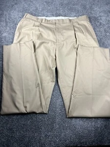 BROOKS BROTHERS 346 Men Regular Fit Pleated Dress Pant - 43x48 Beige unhemmed - Picture 1 of 8