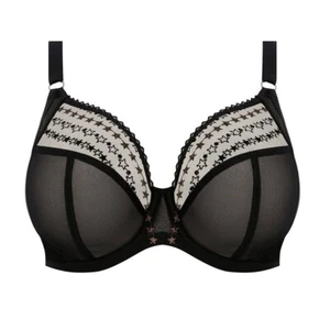 Elomi 8900 'Matilda' Underwire Plunge Bra Black Gold Star Size 38I US/38G UK - Picture 1 of 6