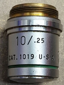 American Optical. OBJETIVO MICROSCOPIO AO 10X #1019 - Imagen 1 de 5