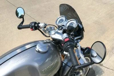 Round End Bar 7/8 Mortorcycle Rearview Mirrors For Triumph Thruxton 1200 Classic Foto 1 de 4