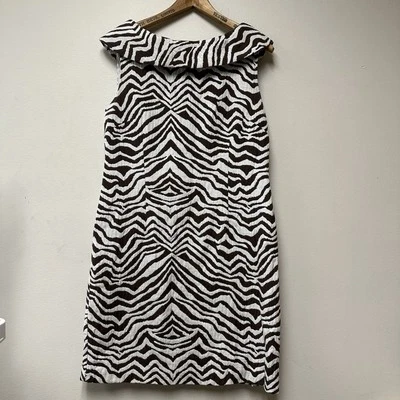 Dana Bachman Women’s 12 Zebra Sheath Dress Career Woman Cocktail Above Knee - Image 1 of 4