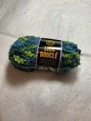 Vintage Lion Brand Lion Boucle Yarn Lime Blue #202 Blue Green, 2.5 oz. - Image 1 of 4