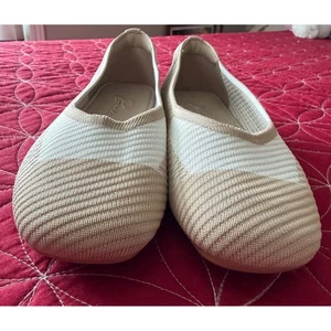 Bacia Knit Ballet Flats Women's Shoes Cream Beige Slip On Comfort Casual NWT - Picture 1 of 10