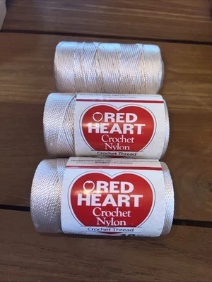 3 Red Heart NATURAL Nylon Crochet Thread - Size 18 - 150 Yards (137 Meters) Each - Image 1 of 4