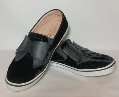 Zapatillas sin cordones Kate Spade New York para mujer negras con lazo de terciopelo talla 6B S1033 Foto 1 de 4