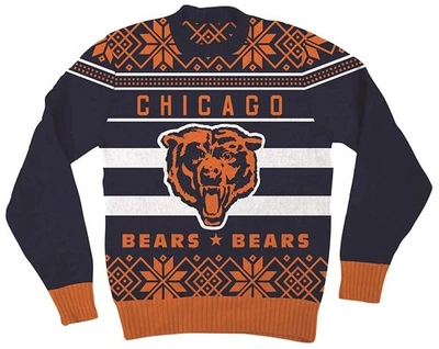 Chicago Bears Logo Navy Football Ugly Christmas - Image 1 of 3