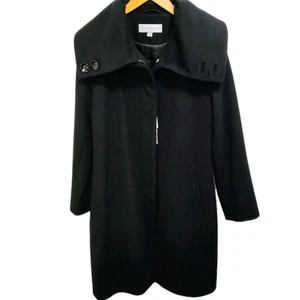 George Simonton australischer Damenmantel Lammwolle Kaschmir schwarz Größe 12 Luxus  - Bild 1 von 17