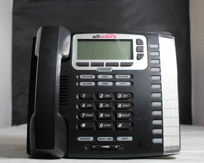 Lote de 5 teléfonos de oficina Allworx 9212L con pantalla retroiluminada IP con teléfonos y soportes Foto 1 de 4