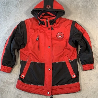 White Powder Rodeo Skijacke UK 14 rot Vintage Retro Mantel Relaxed Snowboarden - Bild 1 von 4