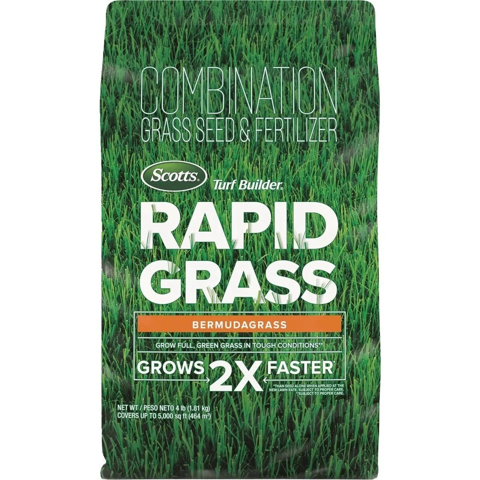 4 lb- Scotts RAPID GRASS Césped Constructor BERMUDAGRASS Semilla Fertilizante Bermudas 5.000 Foto 1 de 1