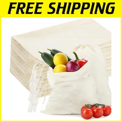 50 bolsas de algodón con cordón 12x15" grandes bolsas reutilizables Foto 1 de 4