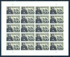 US 4445 Bill Mauldin, Cartoonist,  Complete Sheet/20, Mint NH - Picture 1 of 1