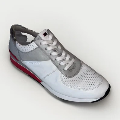 Michael Kors Allie Red, White & Gray Leather Trainers, Women's US Size 9 HJ17C - Image 1 of 4