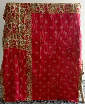 Wholesale Lot Of Indian Vintage Kantha Quilt Handmade Cotton Throw Reversible - Image 1 of 2