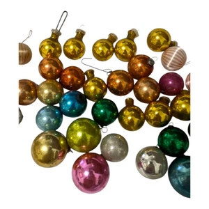 Vintage Christmas Bulbs Small Glass Czechoslovakian And Japan Colorful Bulbs - Picture 1 of 12
