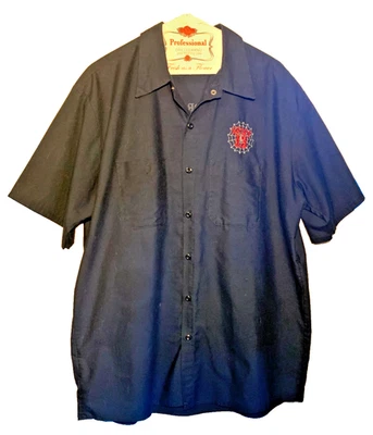 Lucky 13 Shirt Mens XLARGE SS Button Up Work Tattoo Pinup Girl 92625A - Image 1 of 4