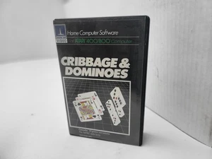 CRIBBAGE & DOMINOES CASSETTE GAME FOR ATARI 400 & 800 COMMODORE CIB #G11 - Picture 1 of 9