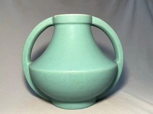 Vintage 1930's Coors Pottery 7 1/2" Matte Green w/ White Interior Golden Co Vase - Picture 1 of 5