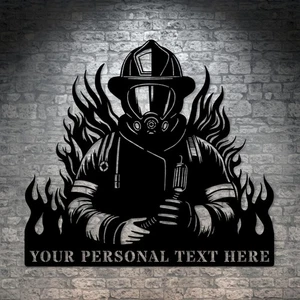 Personalisiertes Feuerwehrmann Blechschild. Individuelle Freiwillige Wanddeko Geschenk. - Bild 1 von 6