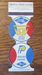 BASKETBALL MATCHBOOK MATCHCOVER: INDIANA PACERS ABA CHAMPS MORRIS PLAN BANK -B2 - Bild 1 von 3