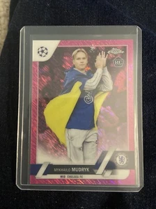 2022-23 Topps Chrome UCL CC Mykhailo Mudryk Pink Shimmer SP Rookie #/250 Chelsea - Picture 1 of 2