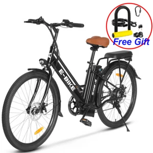 Electric City Bicycle Adults 26'' Commuter Mountain E-Bike 7-Speed 500W W/Lock - Picture 1 of 13