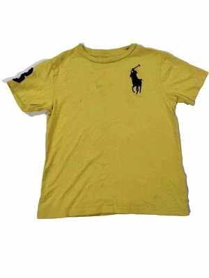 Ralph Lauren T Shirt Kids Yellow Big Horse Ch 8 Small - Image 1 of 4