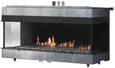 Faber 3 sided Bay Built-in NG Linear Fireplace, Black Invisimesh, FEG5716B