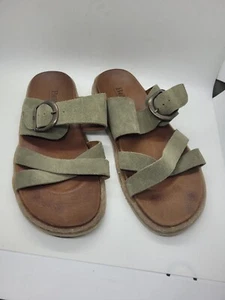 BORN Damen Leder Wildleder Caite Sandalen grün 8 LN - Bild 1 von 7