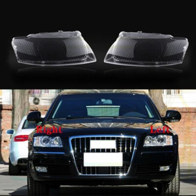 Left & Right Headlight Cover Clear PC Shell Housing For Audi A8 S8 D3 2004-2010  - Изображение 1 из 4