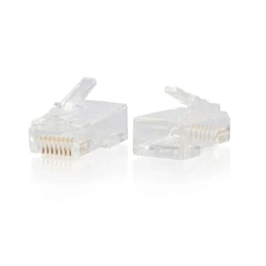 Enchufe modular RJ45 Cat6 para cable redondo sólido/varado paquete de 100 - compatible con TAA - C2G - Imagen 1 de 3