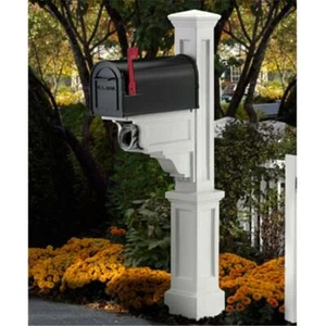 MAYNE 5810W 6-1/2  Width White Polyethylene Dover Mailbox Post - Picture 1 of 1