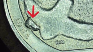 Effigy D ATB cuarto enorme troquel chip reversa. Error como nuevo. - Imagen 1 de 5