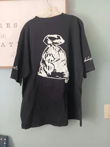 Akademiks Y2k " Cash Still Rules" Money Bag Tshirt Mens 2XL Black Graphic - Picture 1 of 8